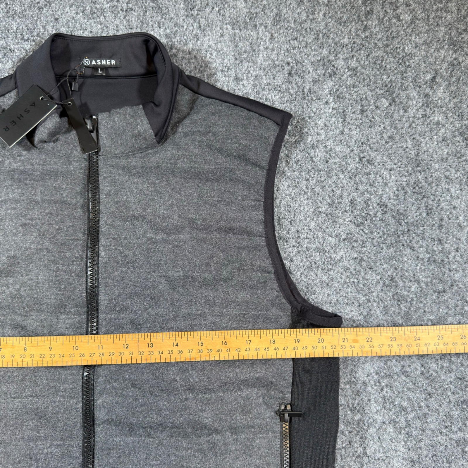 Asher Golf Tech Vest-Performance Men's Large Gray Black Lightweight New — image 2 of 8
